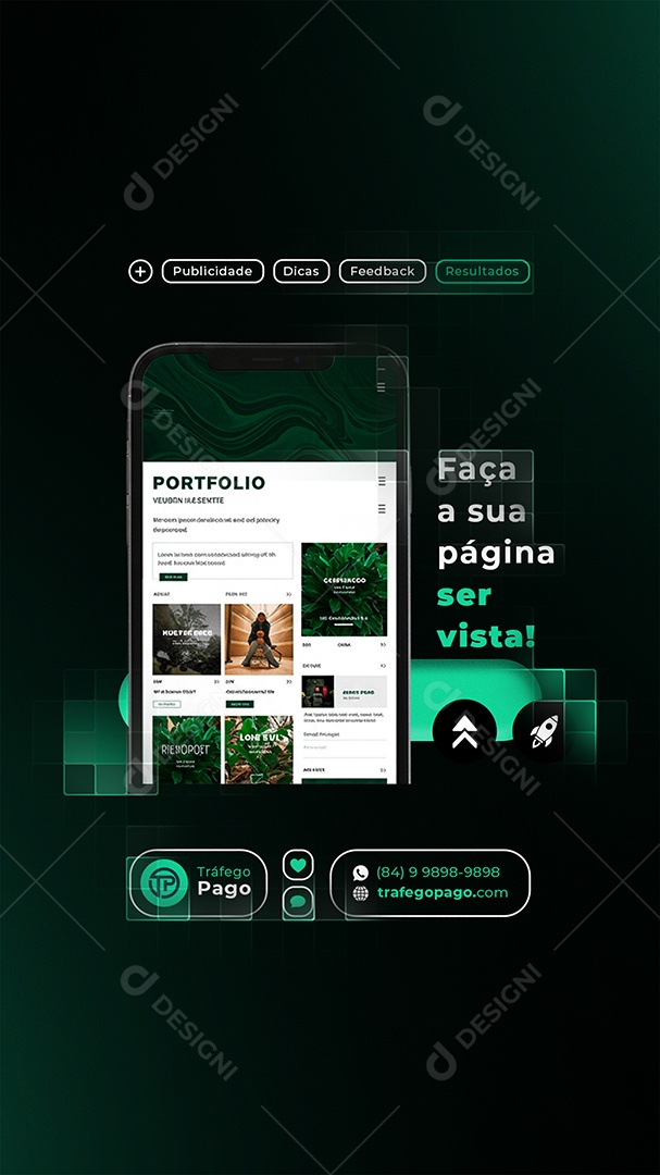 Story Marketing Digital Faça A Sua Página Ser Vista Social Media PSD Editável