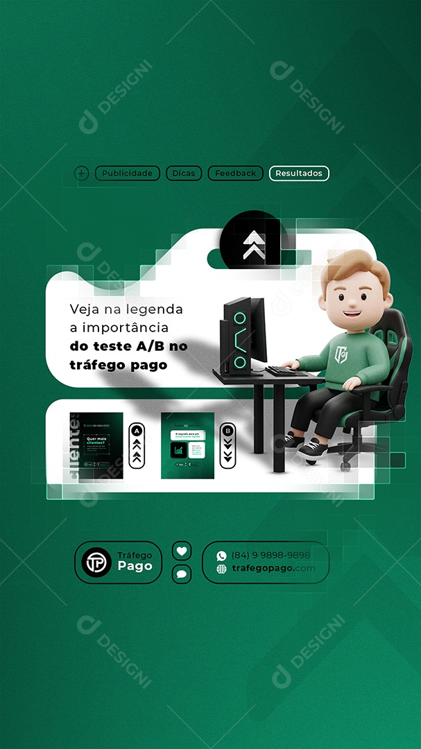 Story Marketing Digital Tráfego Pago Social Media PSD Editável