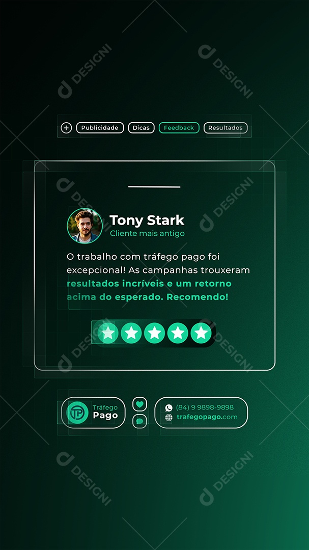 Story Marketing Digital O Trabalho Com Tráfego Pago Foi Exepcional Social Media PSD Editável