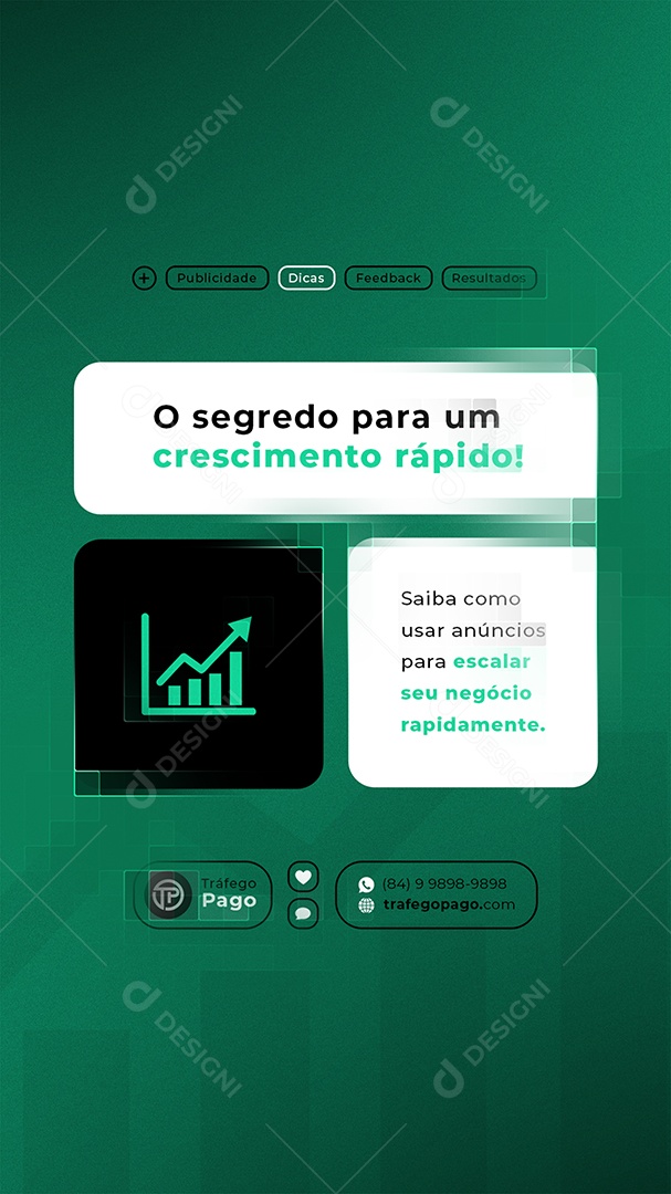 Story Marketing Digital O Segredo Para Um Crescimento Rápido Social Media PSD Editável