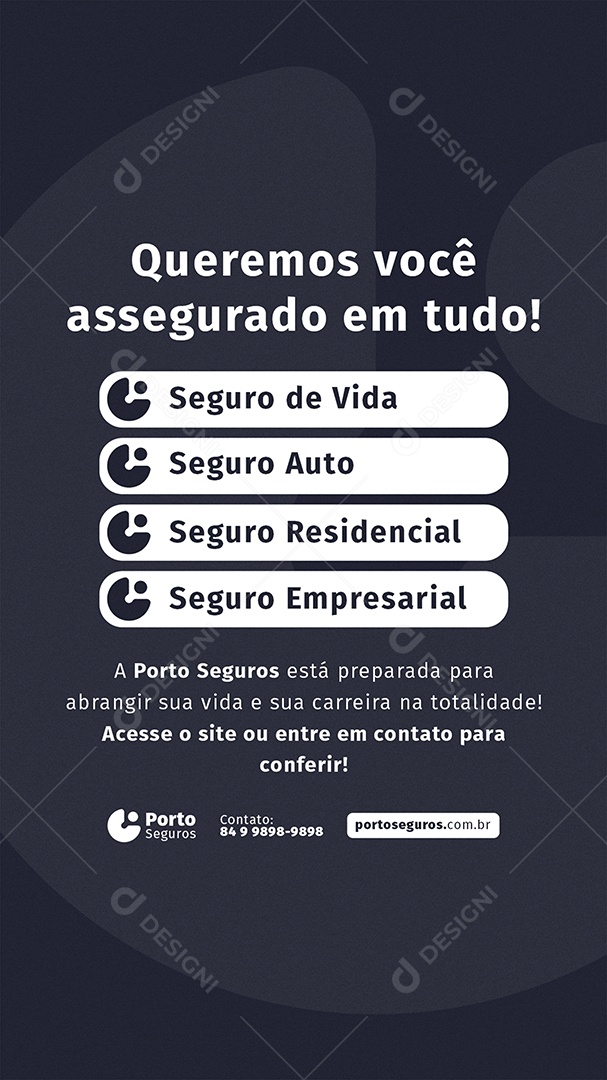 Story Seguradora Queremos Você Assegurado Em Tudo Social Media PSD Editável
