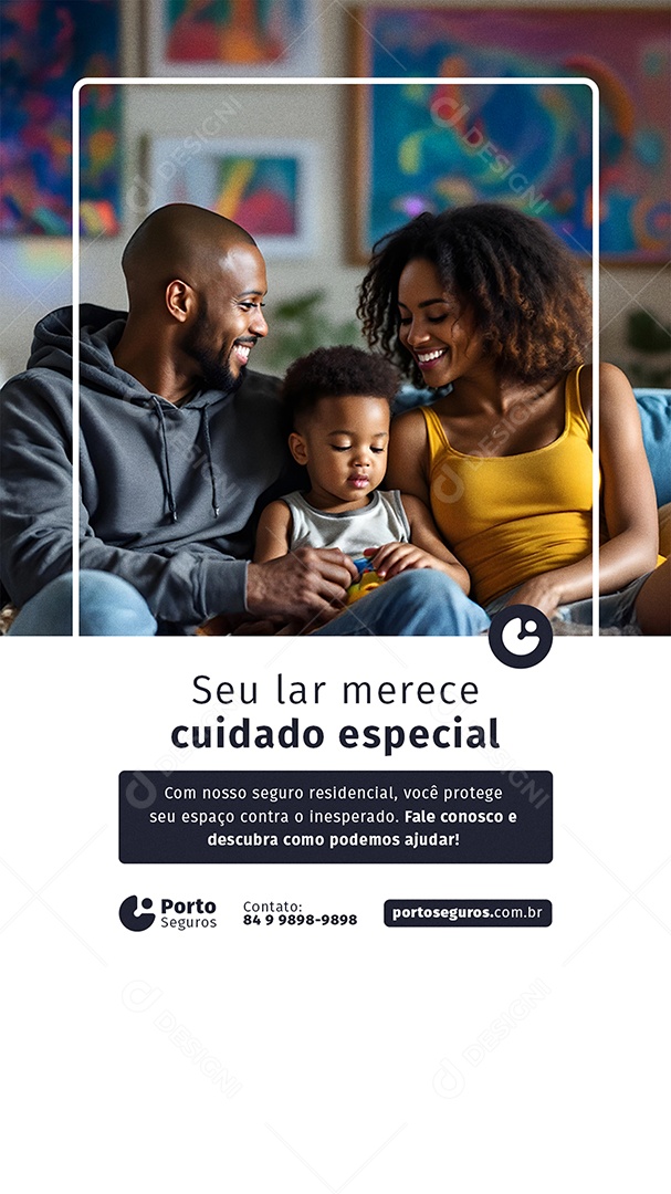 Story Seguradora Seu Lar Merece Cuidado Especial Social Media PSD Editável