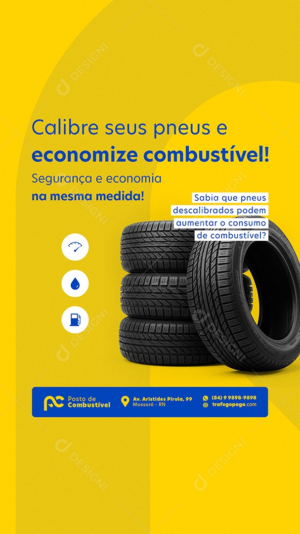 Story Posto de Combustivel Economize Combustível Social Media PSD Editável