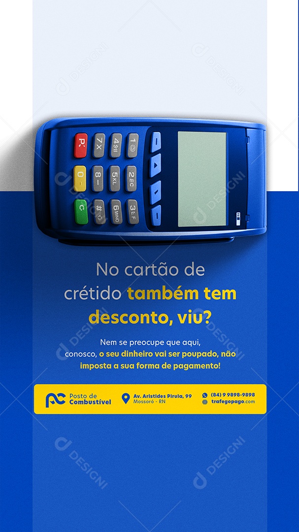 Story Posto de Combustivel No Cartão de Crédito Também Tem Desconto Social Media PSD Editável