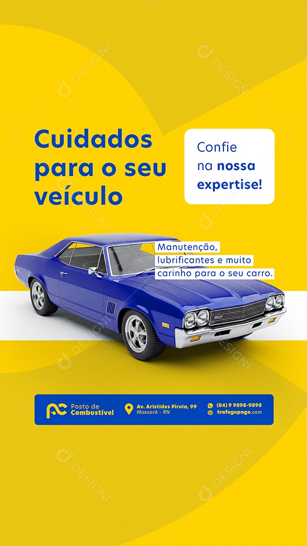 Story Posto de Combustivel Cuidados Para O Seu Veículo Social Media PSD Editável