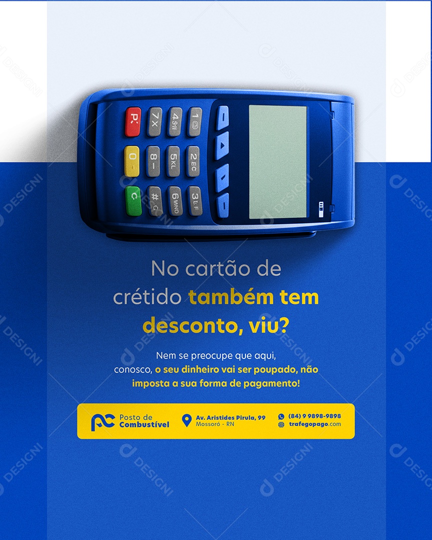 Posto de Combustivel No Cartão de Crédito Também Tem Desconto Social Media PSD Editável