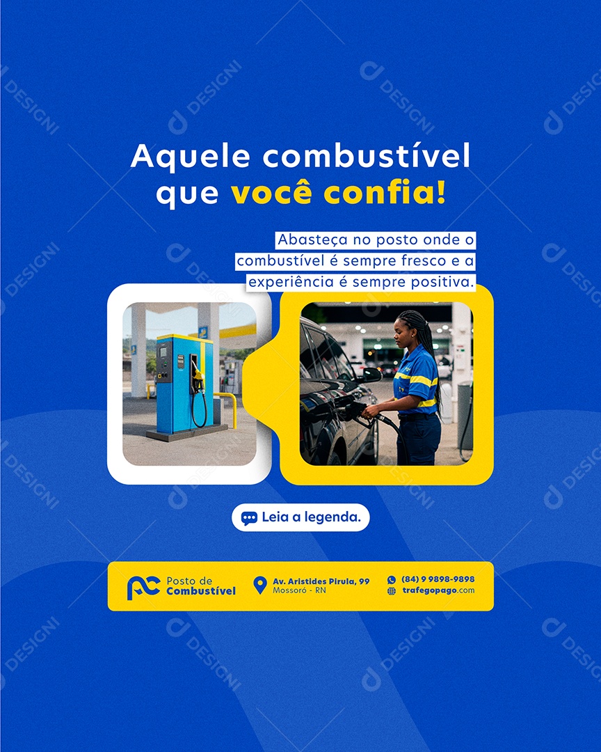 Aquele Combustivel Que Você Confia Social Media PSD Editável