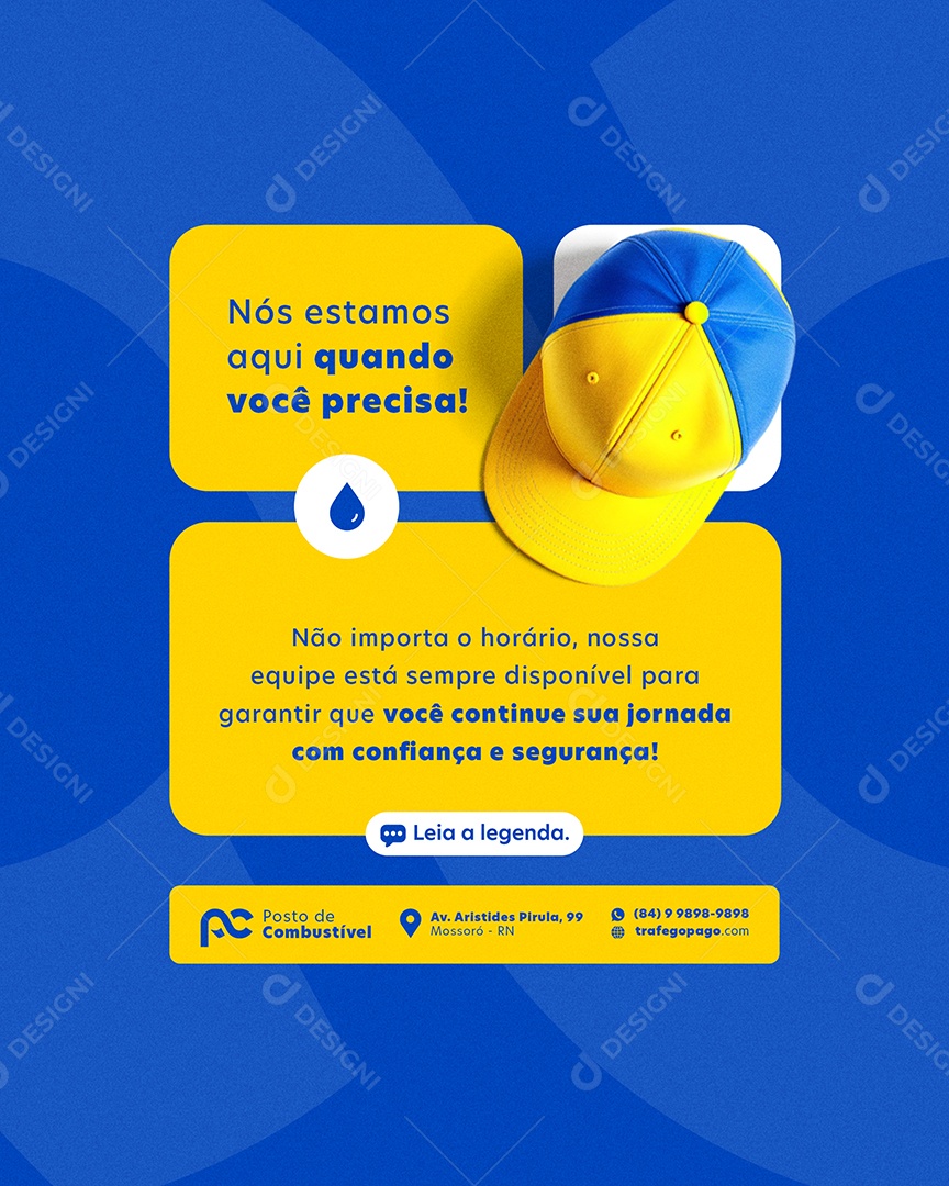 Posto de Combustivel Nós Estamos Aqui Quando Você Precisar Social Media PSD Editável