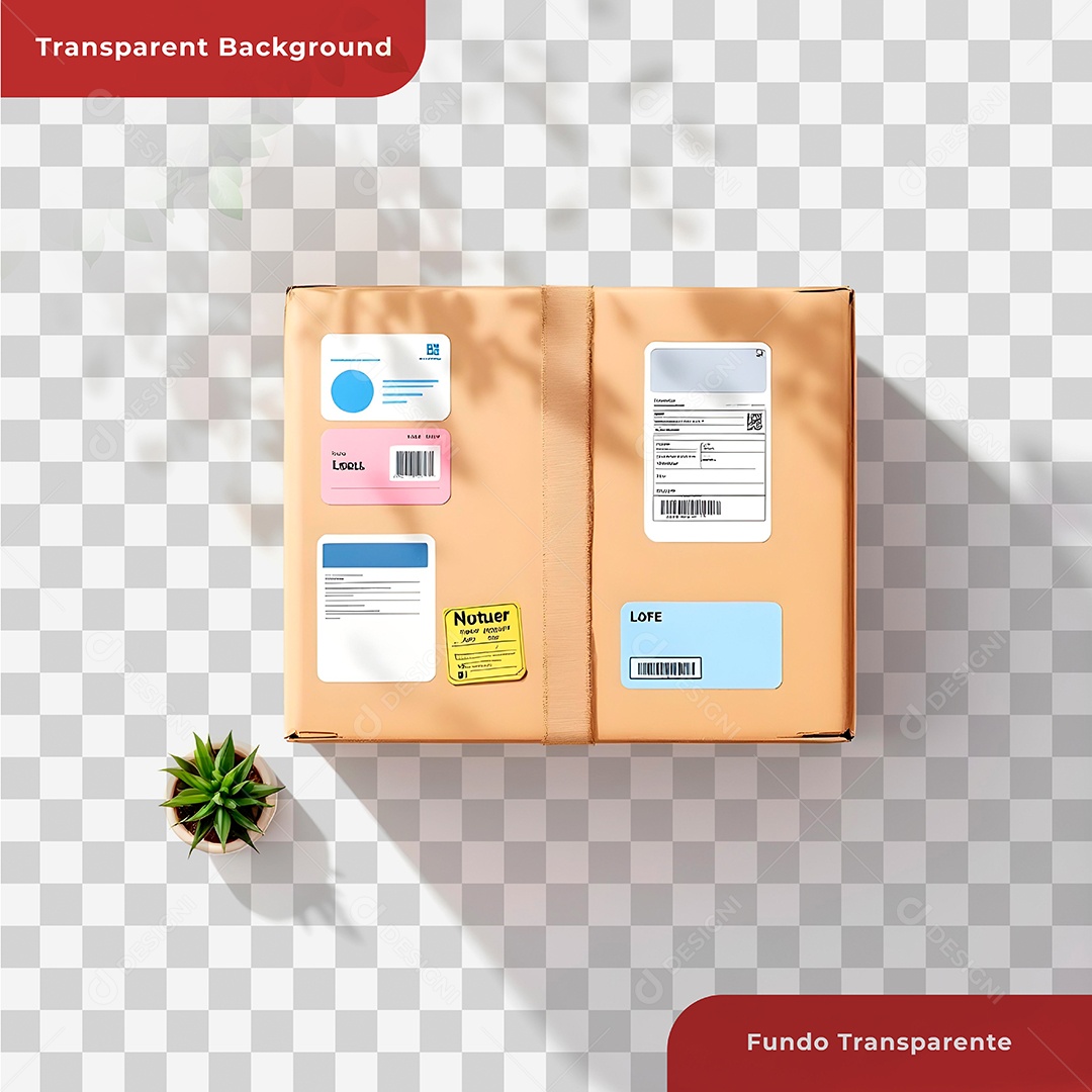 Caixa de Papelão Elemento 3D Para Composição PSD Editável