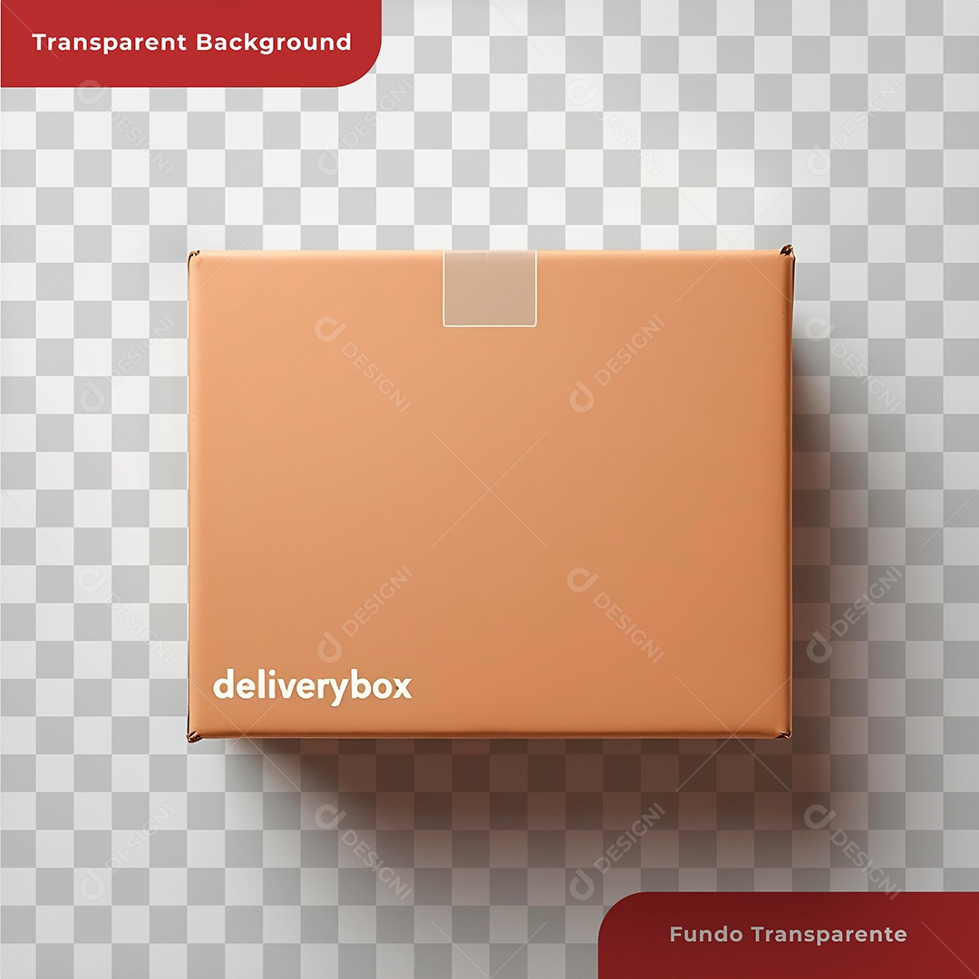 Caixa de Papelão Elemento 3D Para Composição PSD Editável