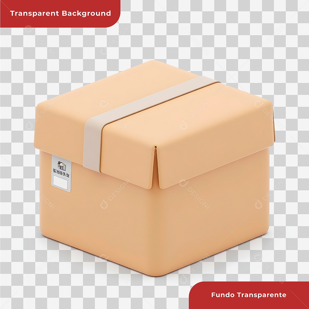 Caixa de Papelão Elemento 3D Para Composição PSD Editável