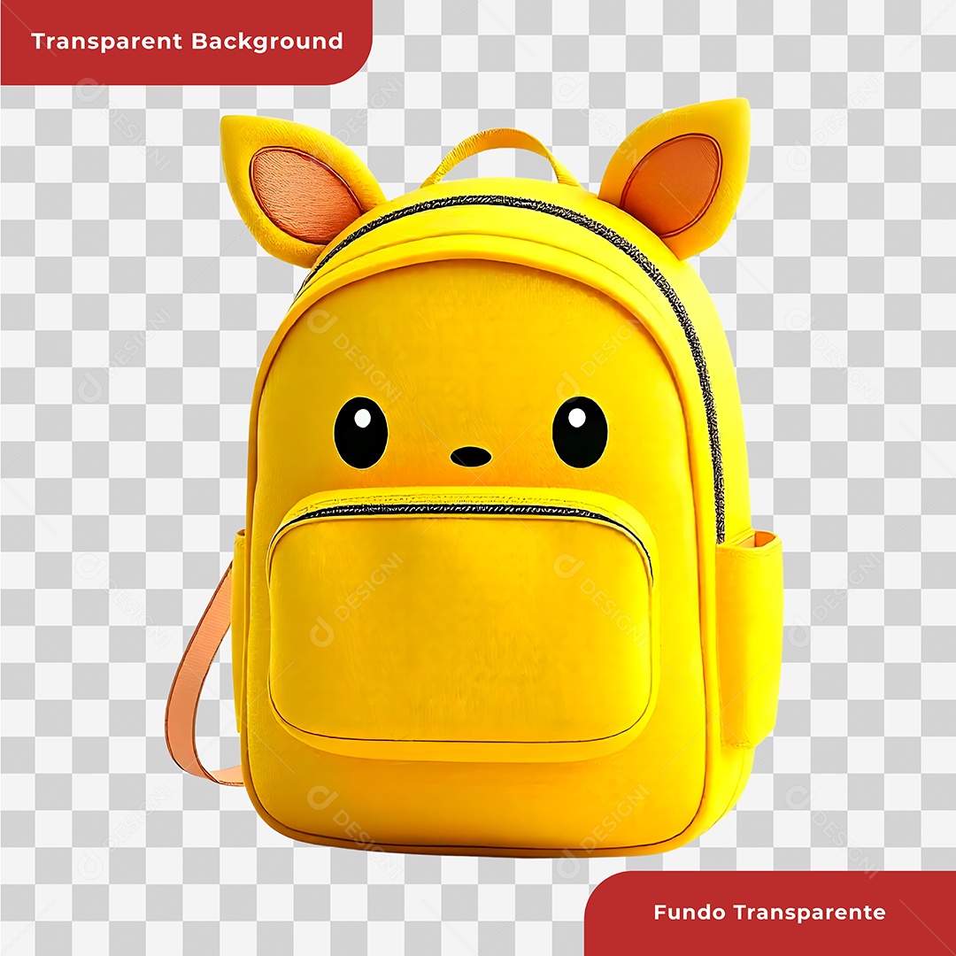 Mochila Escolar Elemento 3D Para Composição PSD