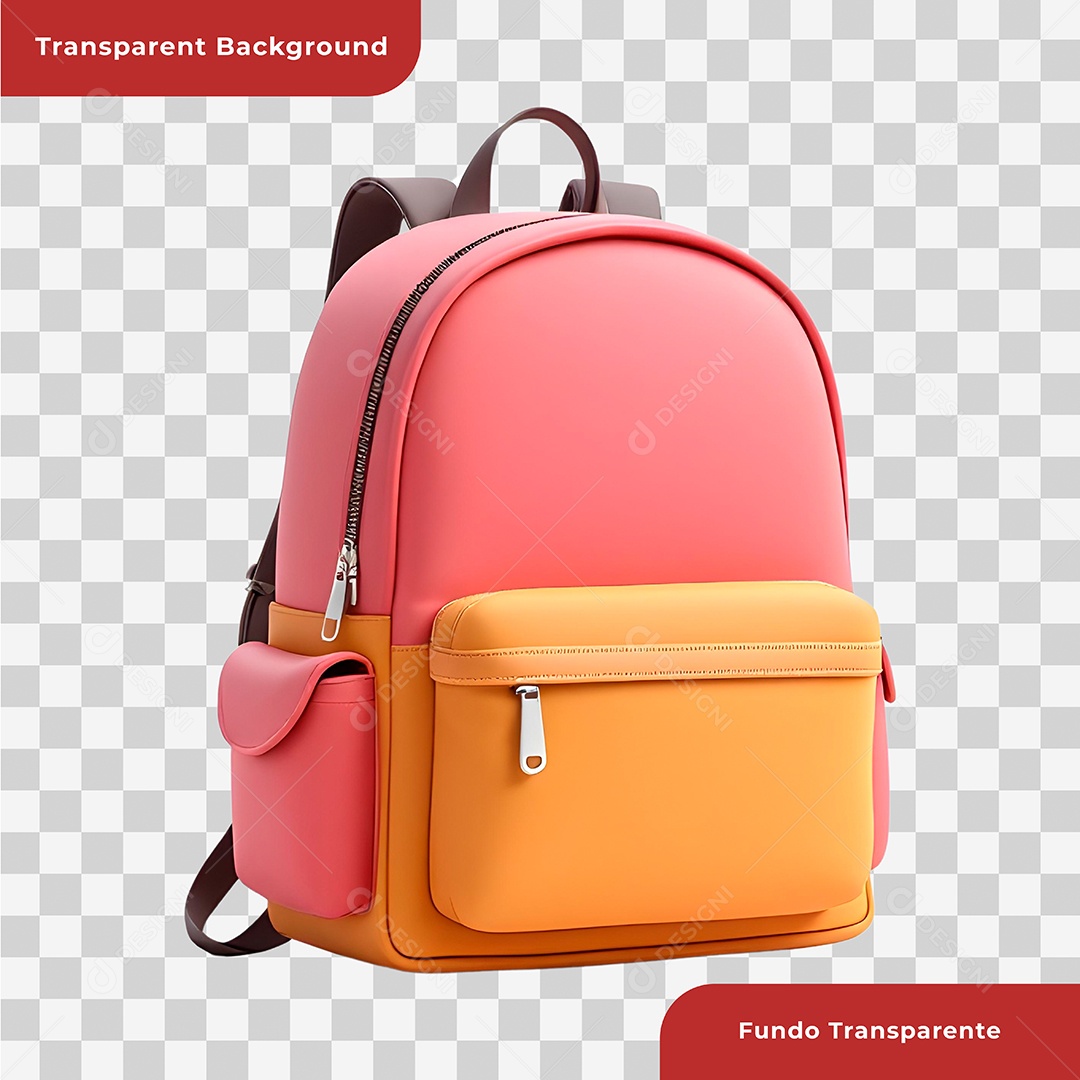 Mochila Escolar Elemento 3D Para Composição PSD