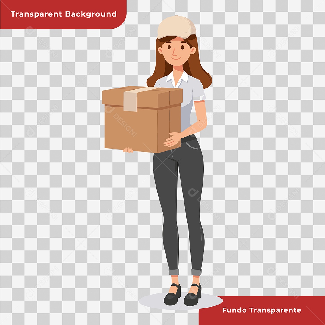 : Personagem 3D Entregadora Composição PSD Editável