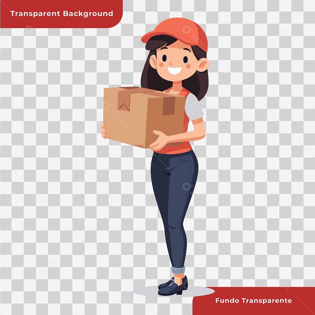 Personagem 3D Entregadora Composição PSD Editável