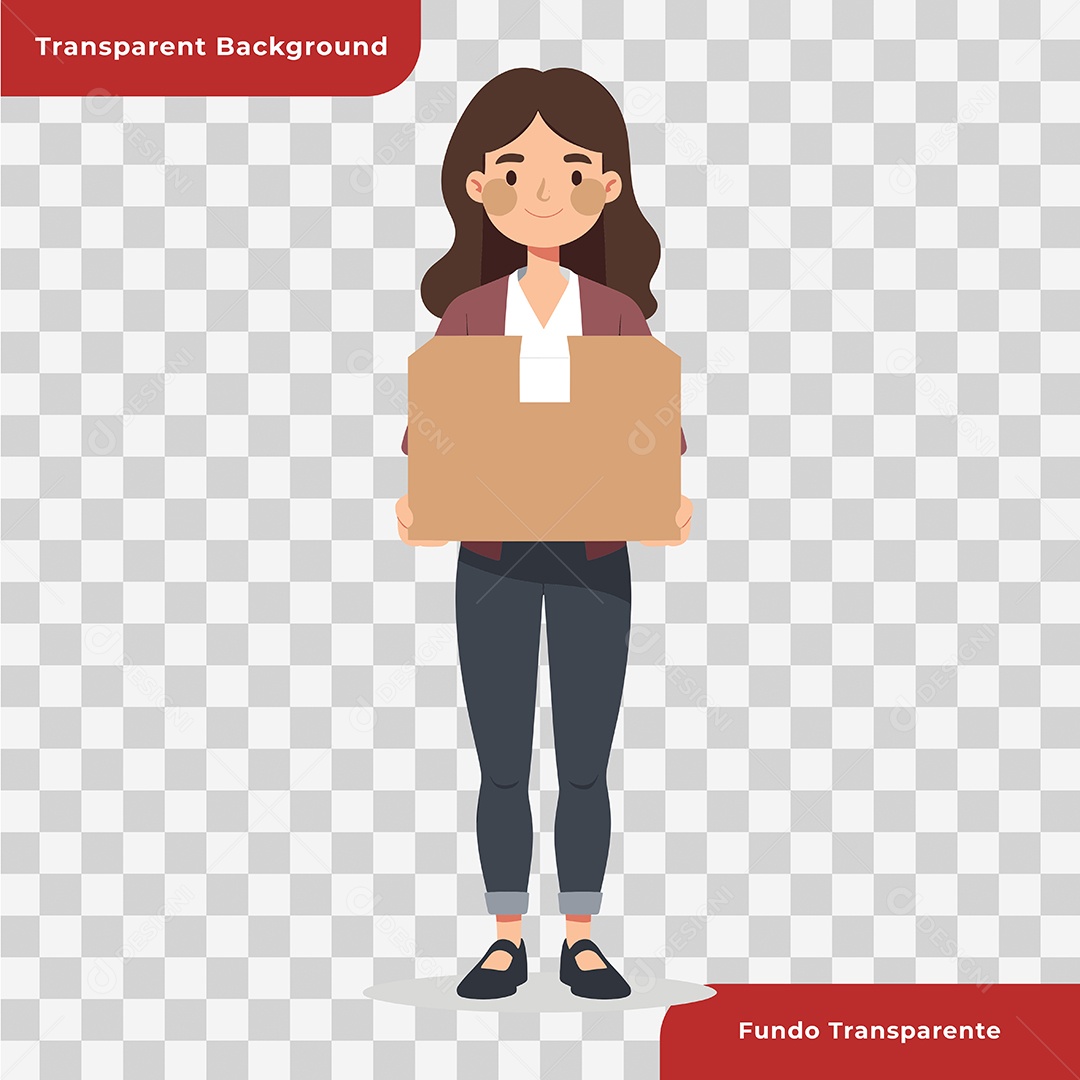 : Personagem 3D Entregadora Composição PSD Editável