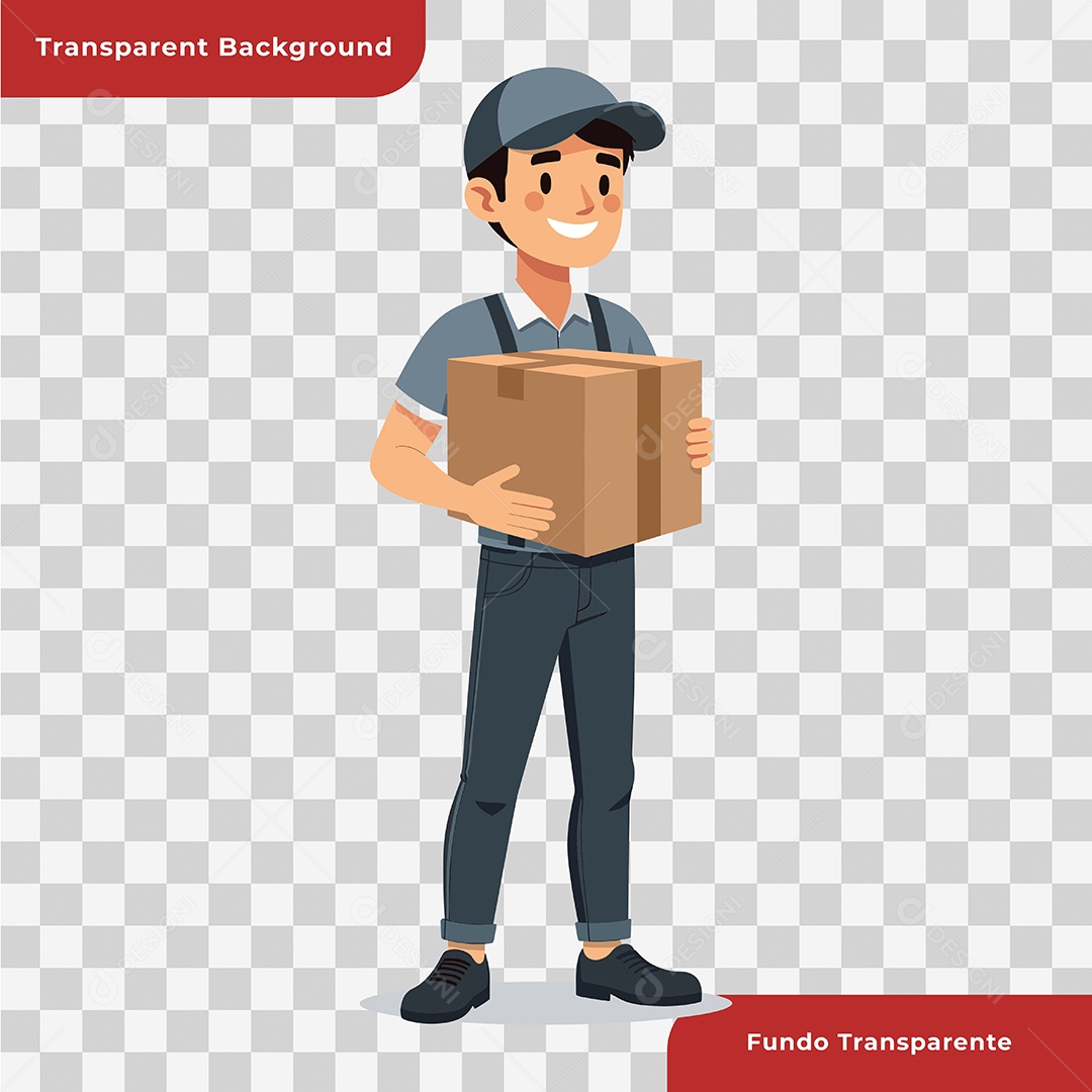 : Personagem 3D Entregador Composição PSD Editável