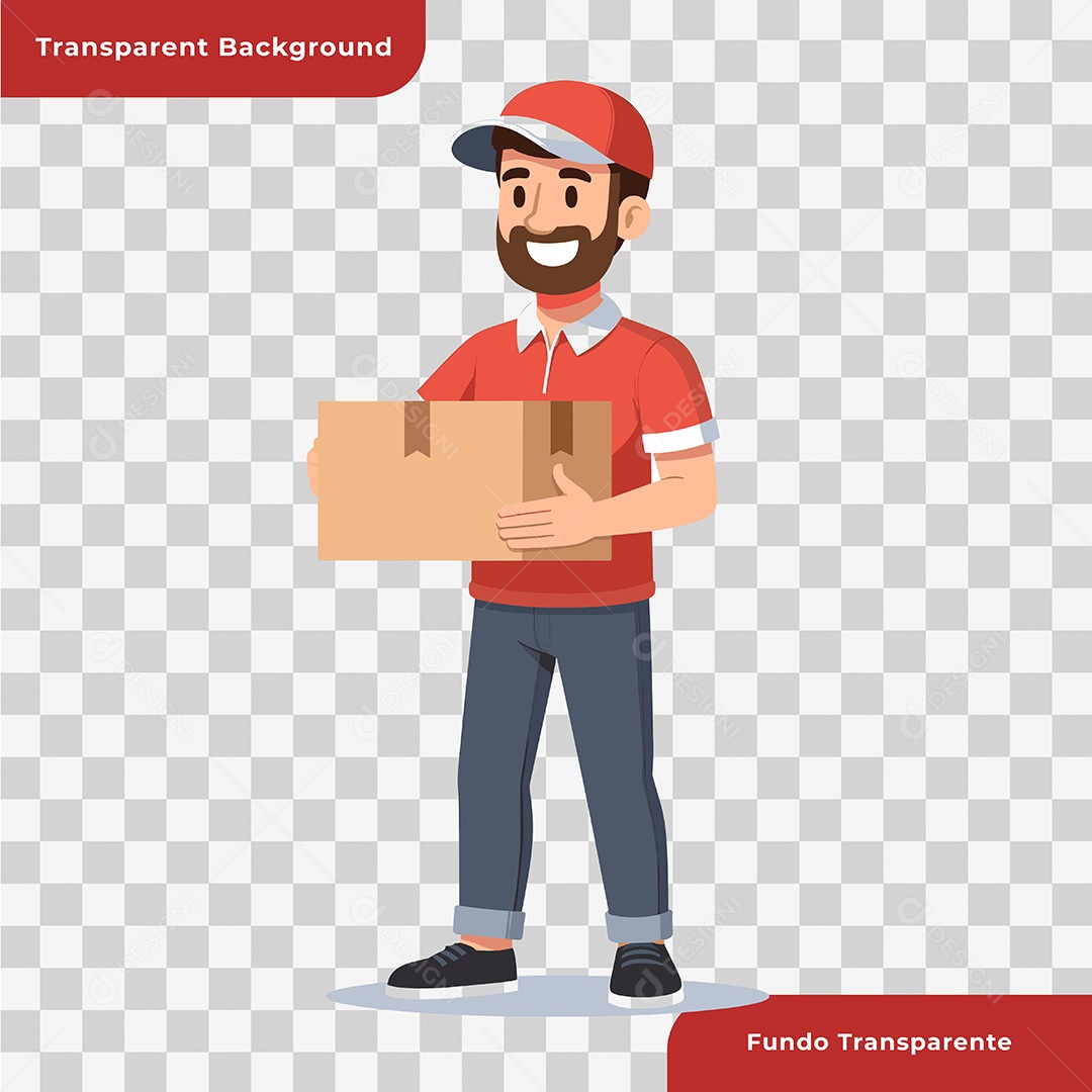 Personagem 3D Entregador Composição PSD Editável