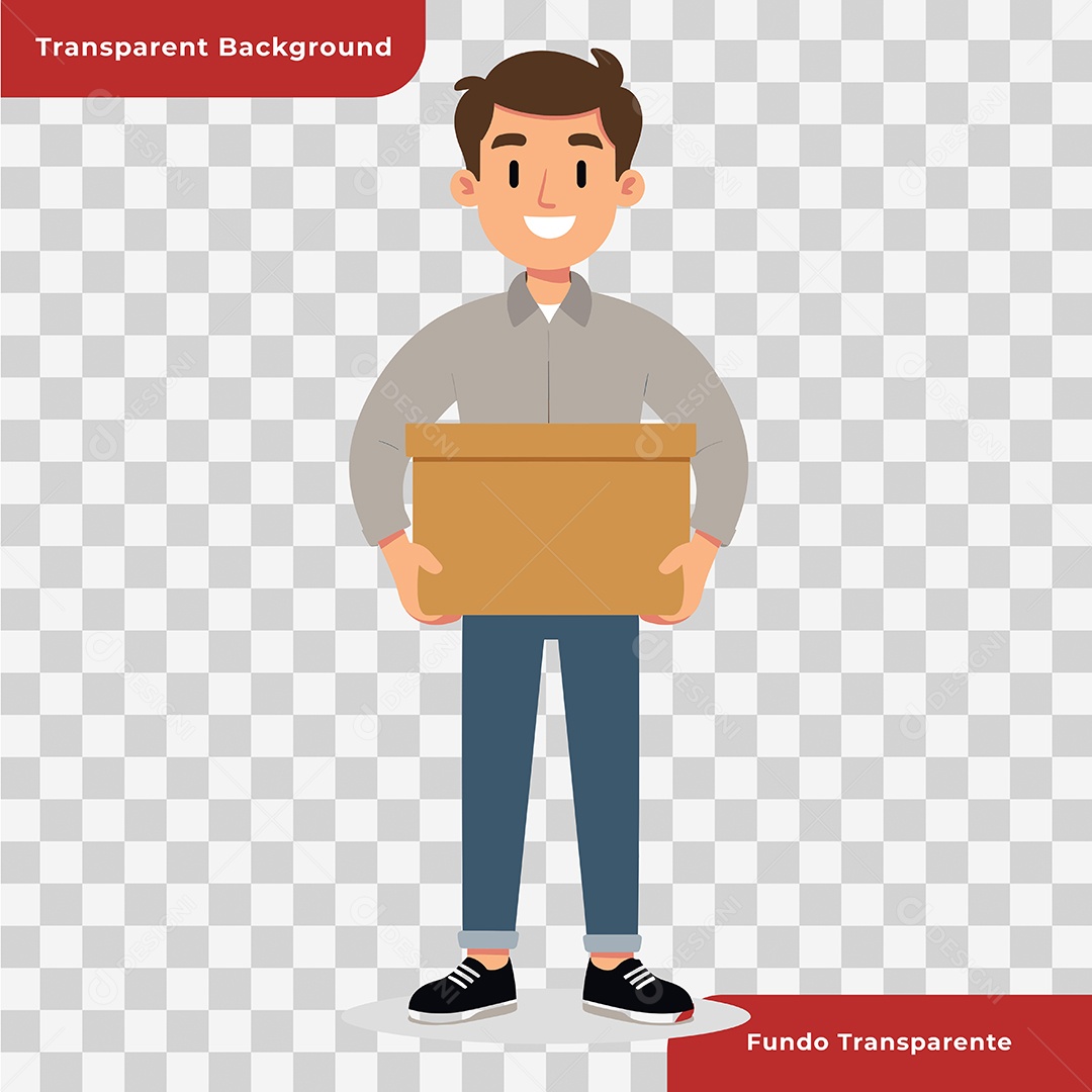 Personagem 3D Entregador Composição PSD Editável