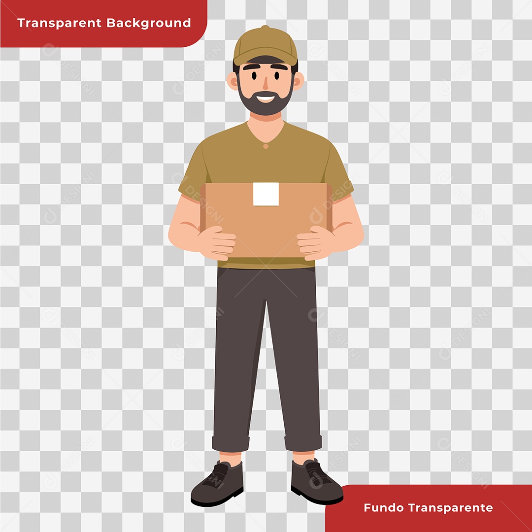 Personagem 3D Entregador Composição PSD Editável