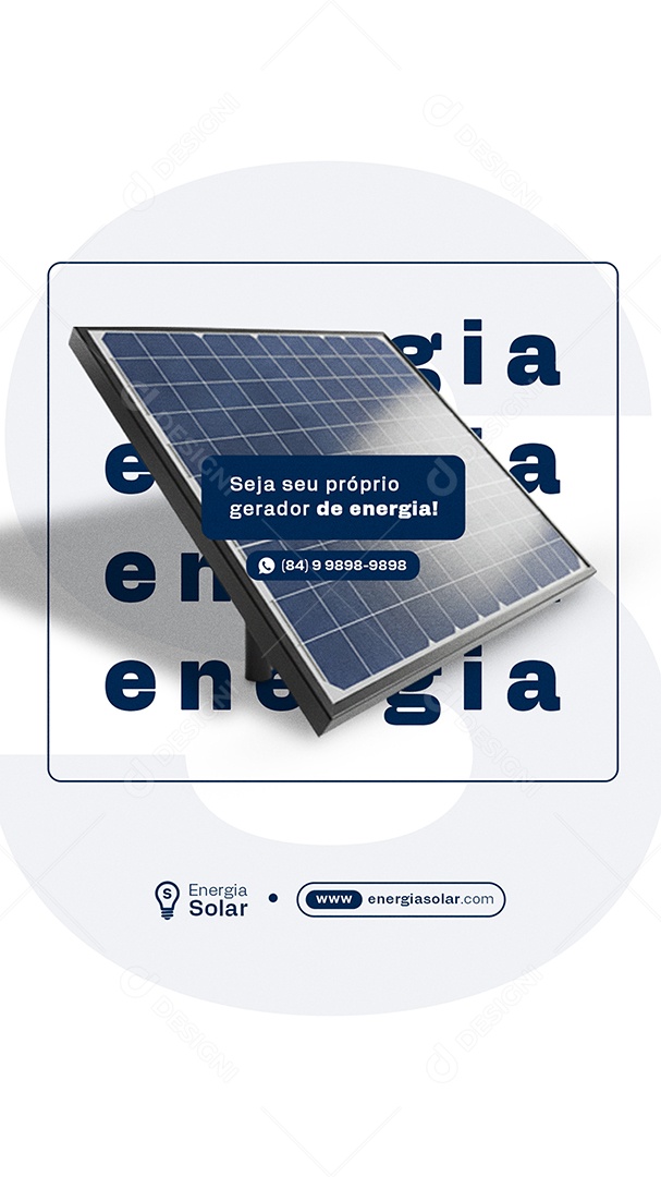 Energia Solar Seja Um Próprio Gerador de Energia Social Media PSD Editável