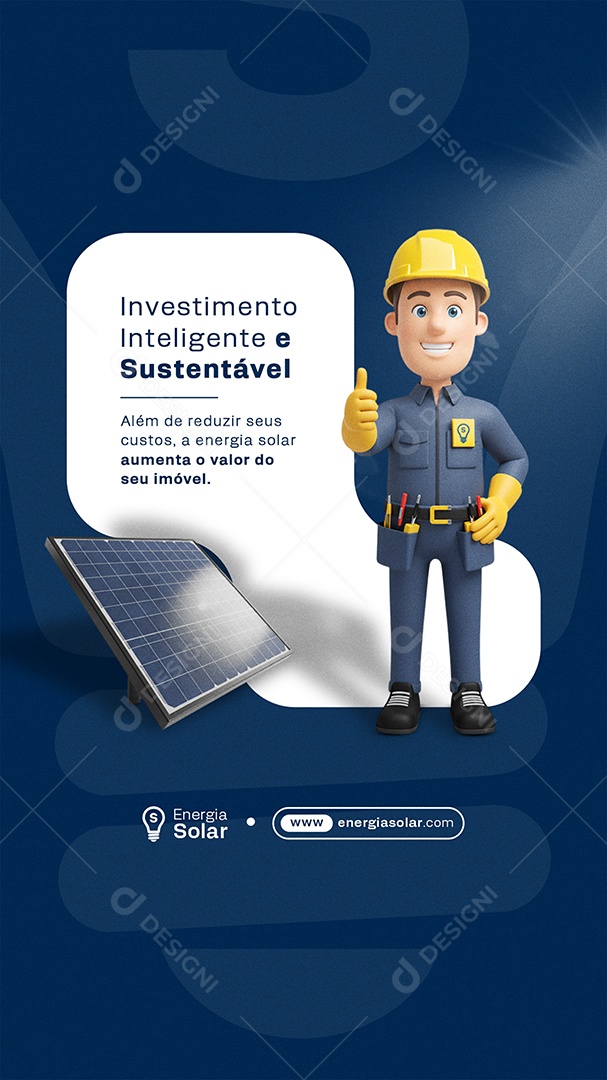 Story Energia Solar Investimento Inteligente e Sustentável Social Media PSD Editável