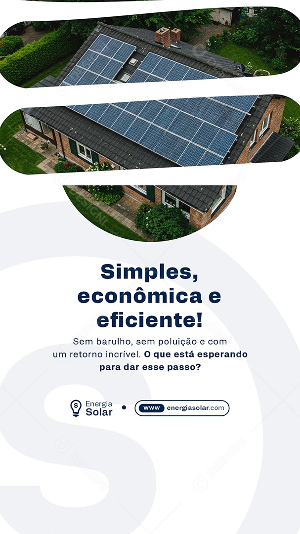 Story Energia Solar Simples Econômica e Eficiente Social Media PSD Editável