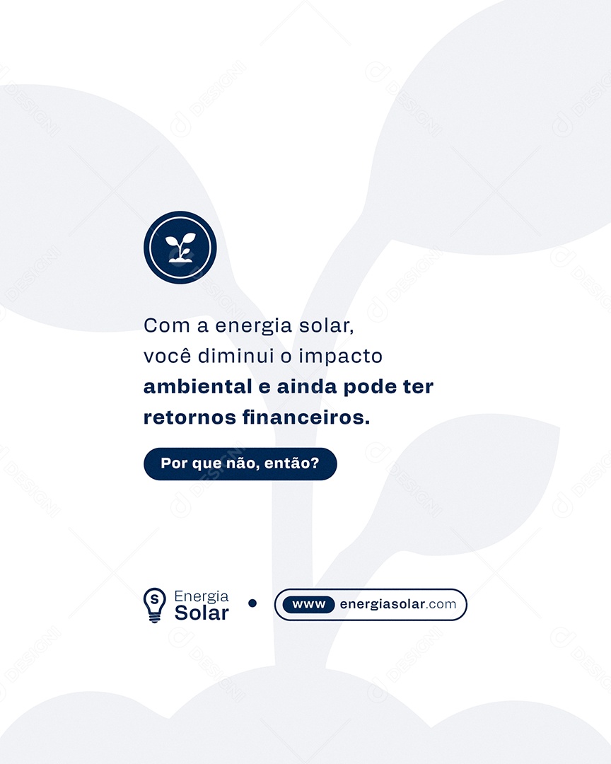 Energia Solar Você Diminui O Impacto Ambiental Social Media PSD Editável