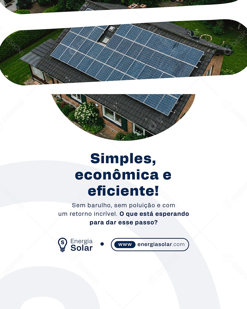 Energia Solar Simples Econômica e Eficiente Social Media PSD Editável