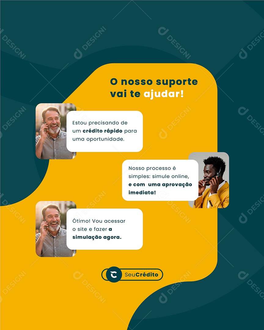 Empréstimo O NossoSuporte Vai Te  Ajudar Social Media PSD Editável