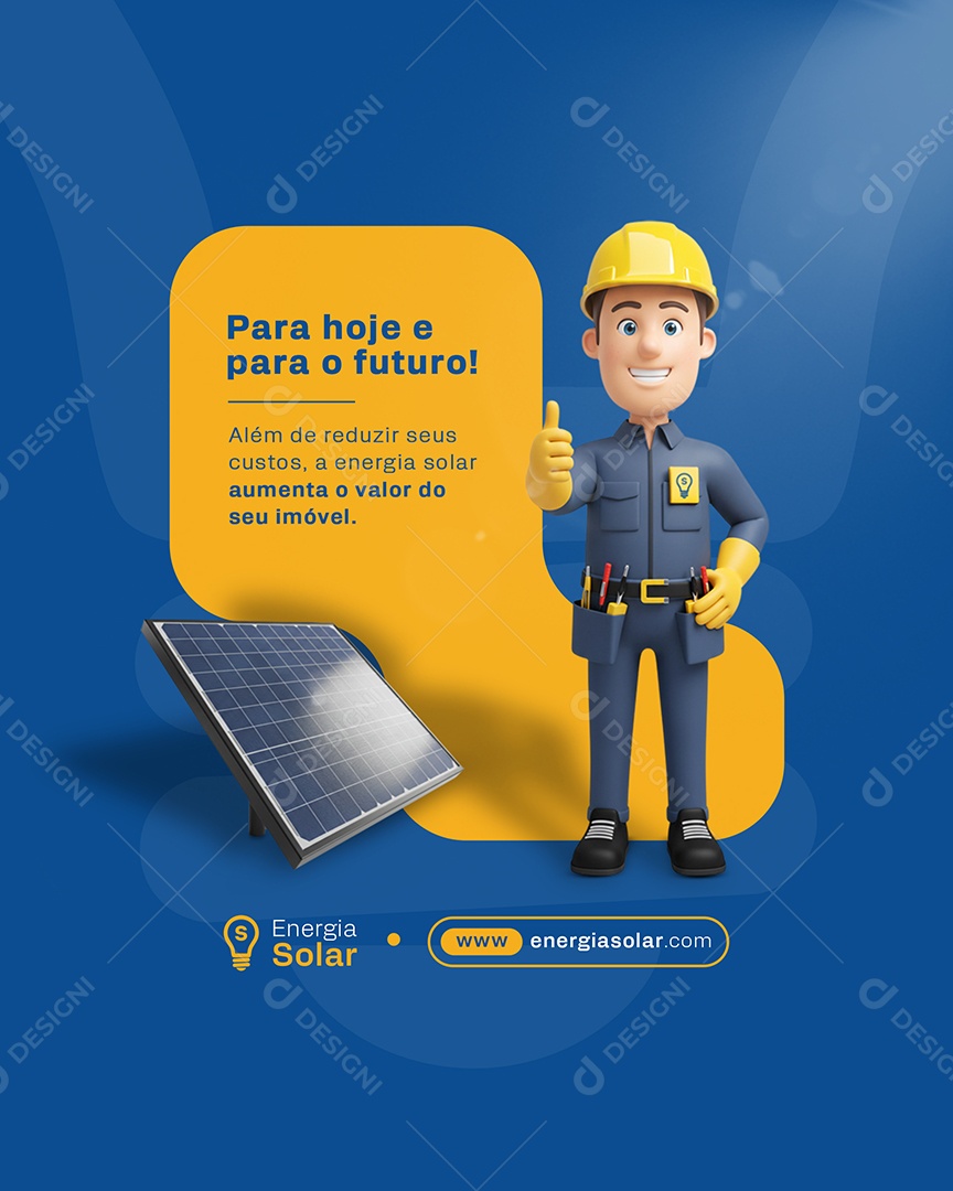 Energia Solar Para Hoje e Para O Futuro Social Media PSD Editável