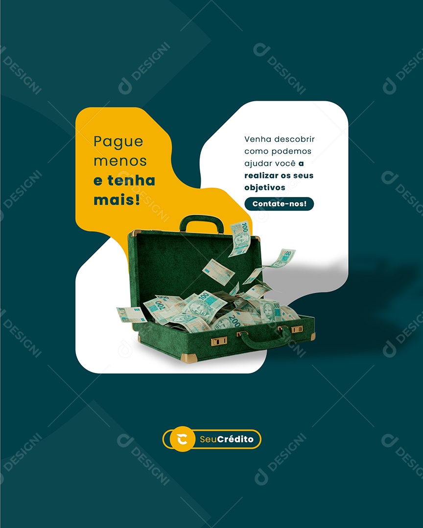 Empréstimo Pague Menos e Tenha Mais Social Media PSD Editável