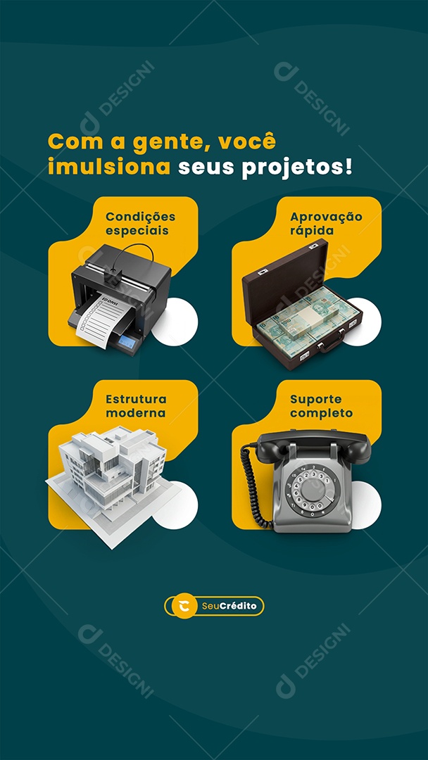 Story Empréstimo Coma Gente Você Imulsiona Seus Projetos Social Media PSD Editável