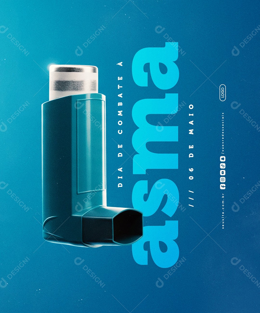 Dia de Combate à Asma 06 de Maio Social Media PSD Editável