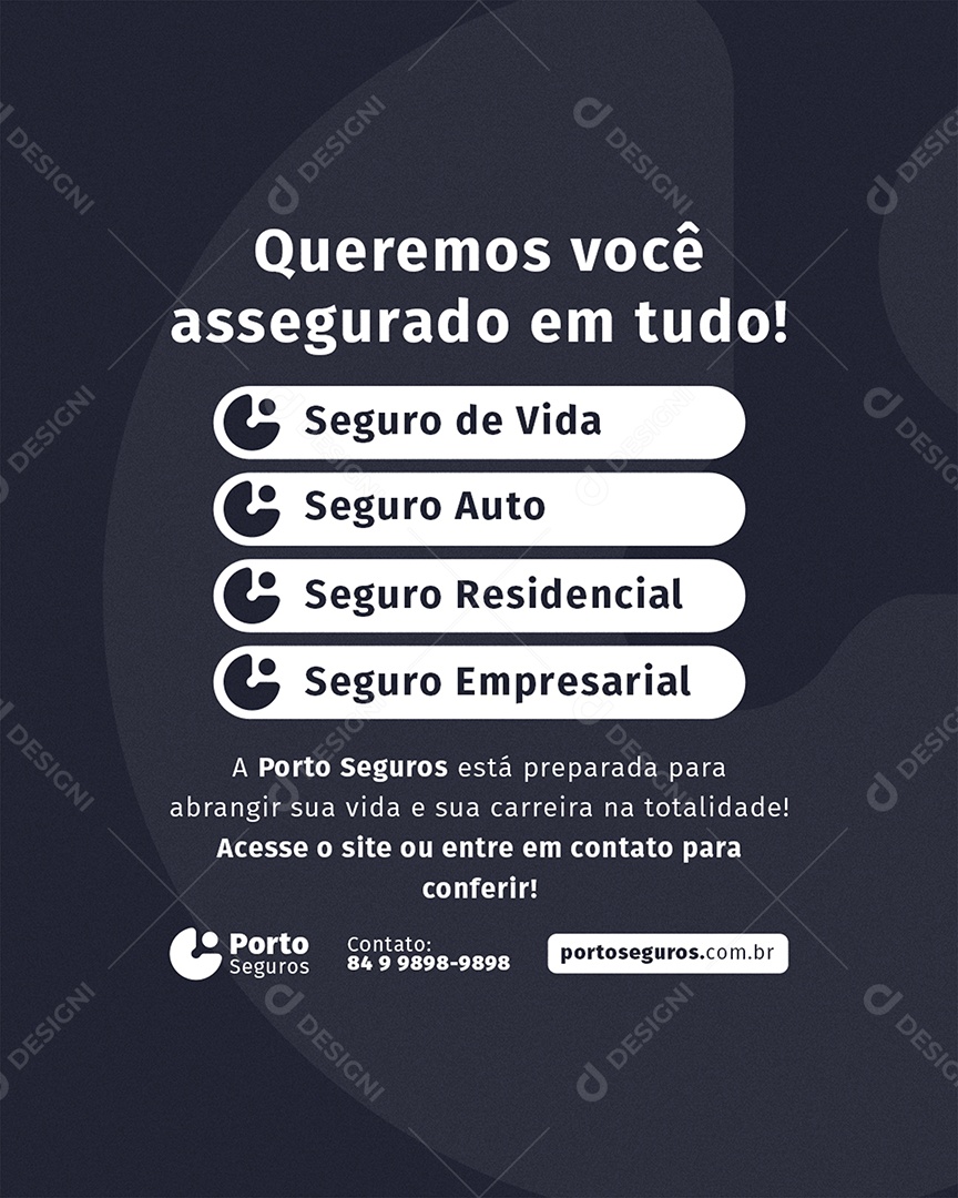 Seguro de Vida Queremos Você Assegurado Em Tudo Social Media PSD Editável