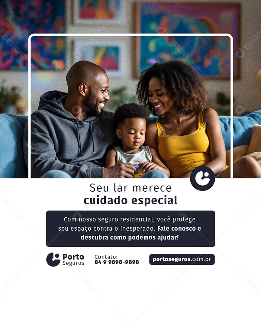 Seguro de Vida Seu Lar Merece Cuidado Especial Social Media PSD Editável