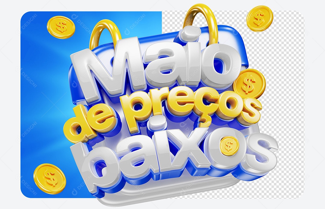 Selo 3D Maio de Preços Baixos Para Composição PSD
