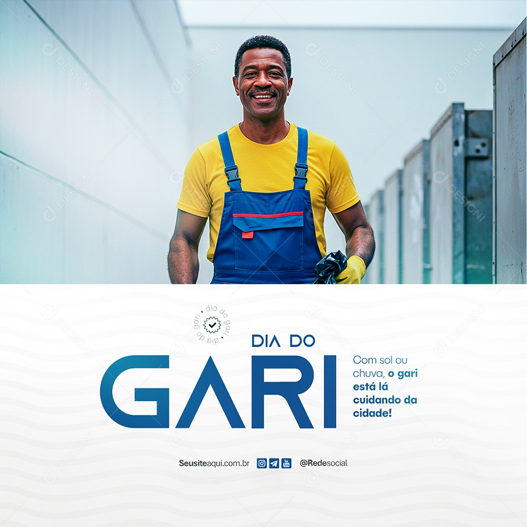 Dia Do Gari 16 de Maio Com Sol ou Chuva o Gari Está Lá Social Media PSD Editável