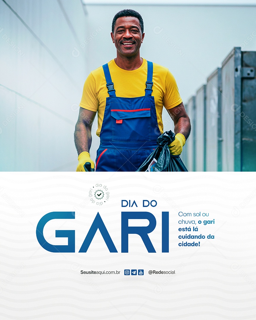 Dia Do Gari 16 de Maio Com Sol ou Chuva o Gari Está Lá Social Media PSD Editável