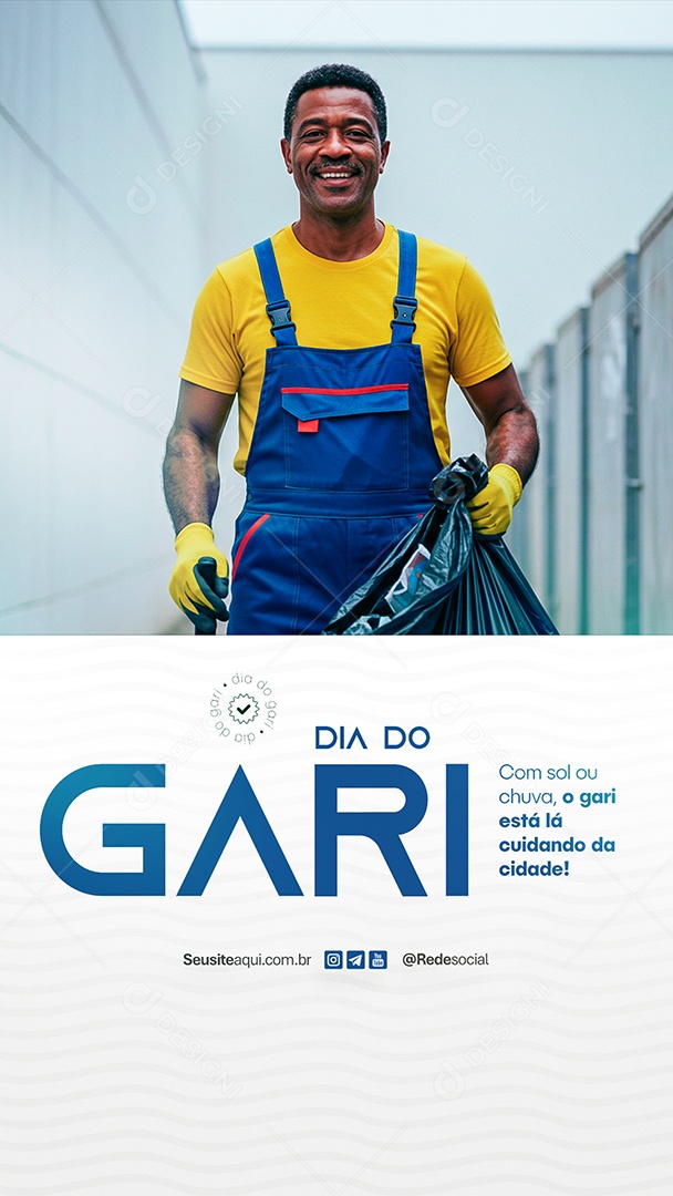 Story Dia Do Gari 16 de Maio Com Sol ou Chuva o Gari Está Lá Social Media PSD Editável