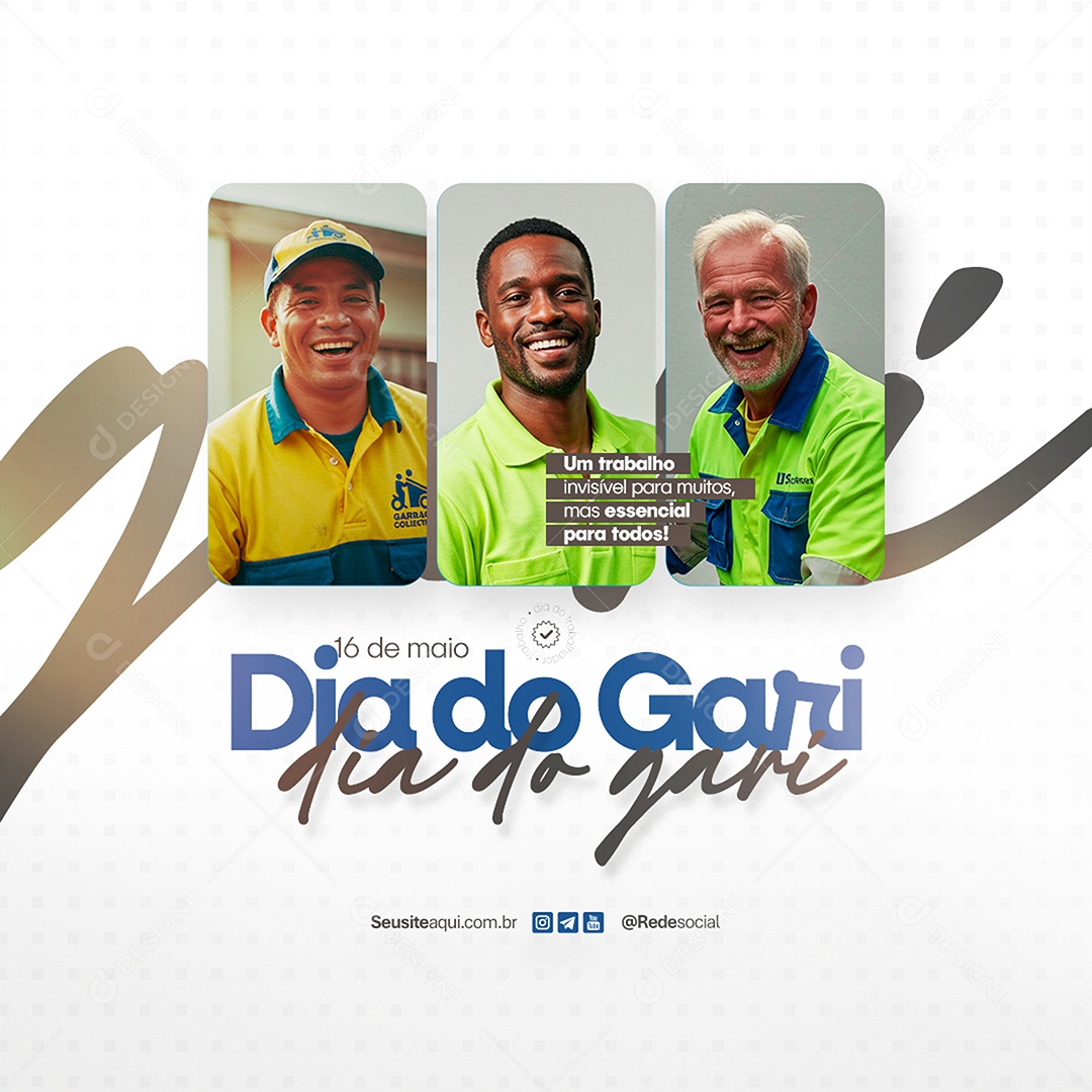 Dia Do Gari 16 de Maio Essencial para Todos Social Media PSD Editável