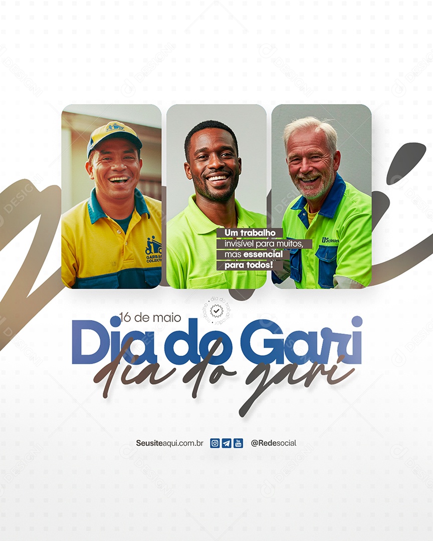 Dia Do Gari 16 de Maio Essencial para Todos Social Media PSD Editável