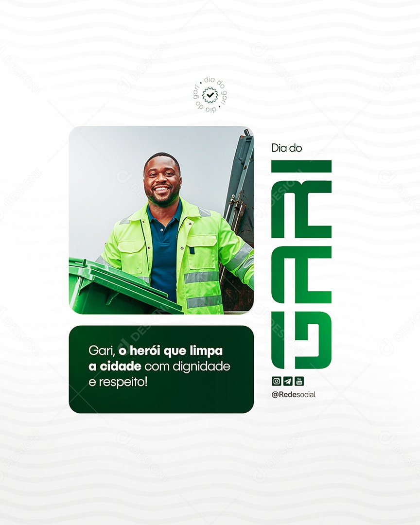 Dia Do Gari 16 de Maio herói que Limpa Social Media PSD Editável