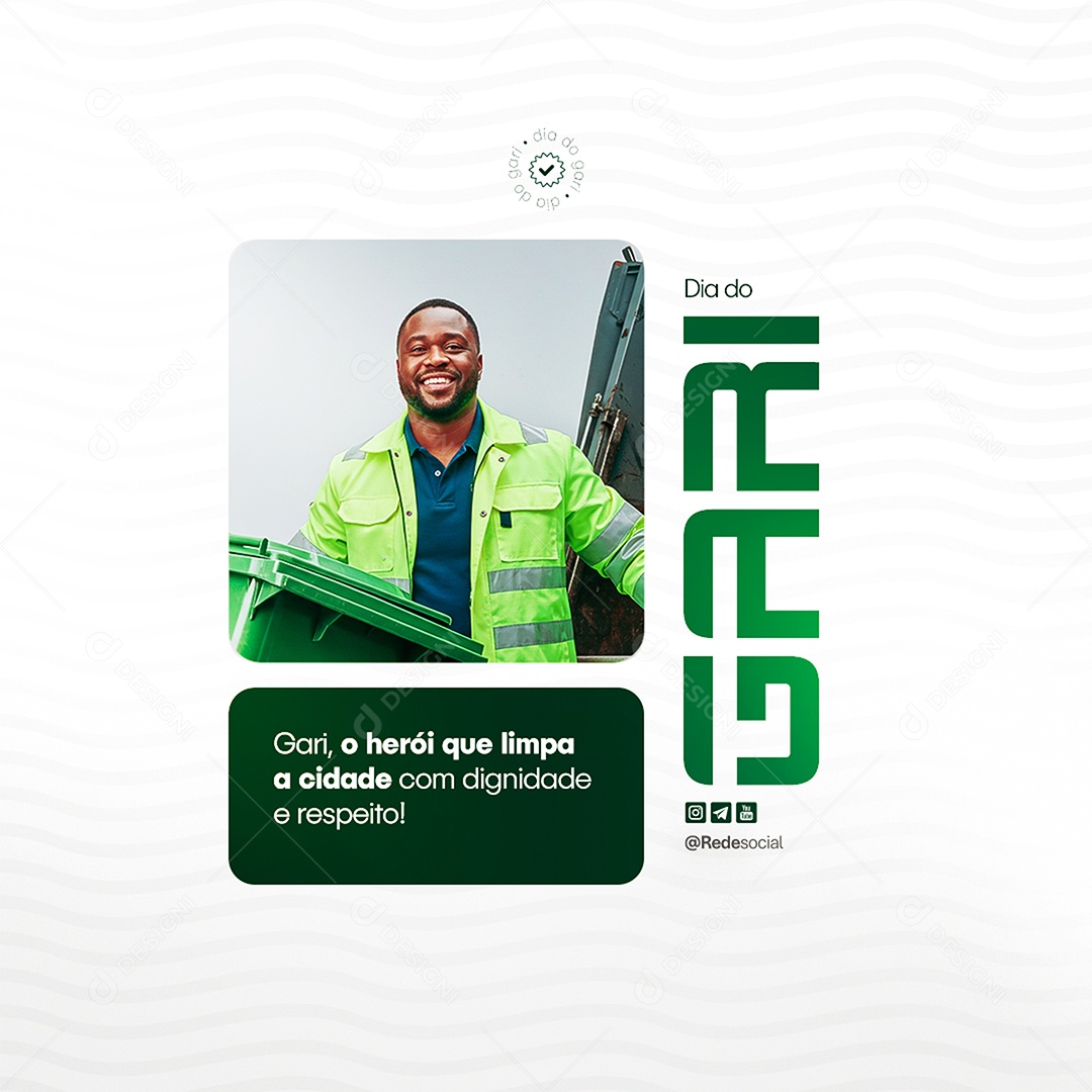 Dia Do Gari 16 de Maio herói que Limpa Social Media PSD Editável