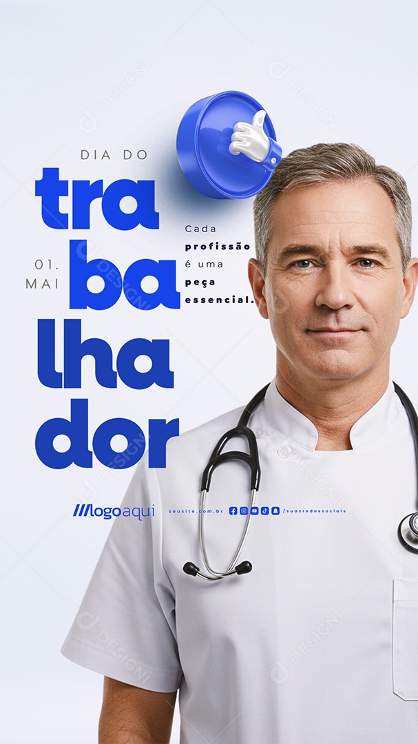 Story Dia Do Trabalhador 01 de Maio Social Media PSD Editável