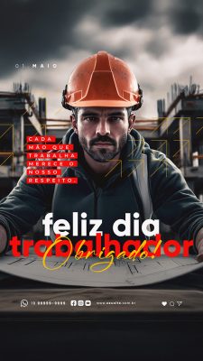 Story Feliz Dia Do Trabalhador 01 de Maio Social Media PSD Editável