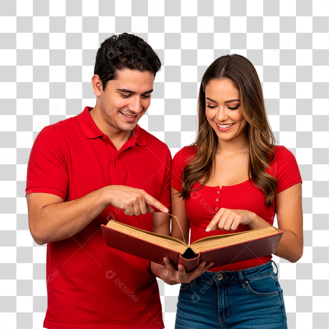 Casal Segurando Álbum PNG Transparente