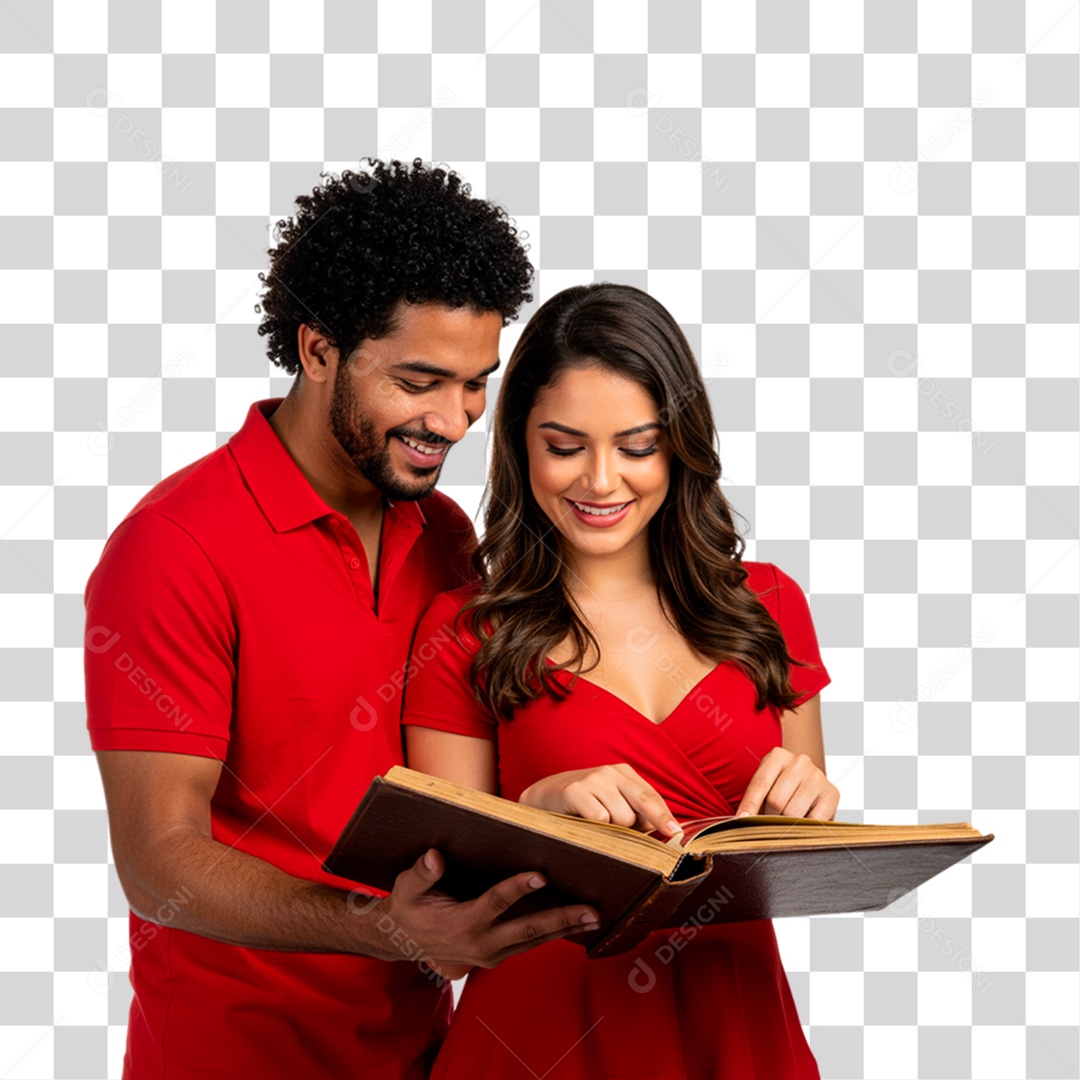 Casal Segurando Álbum PNG Transparente