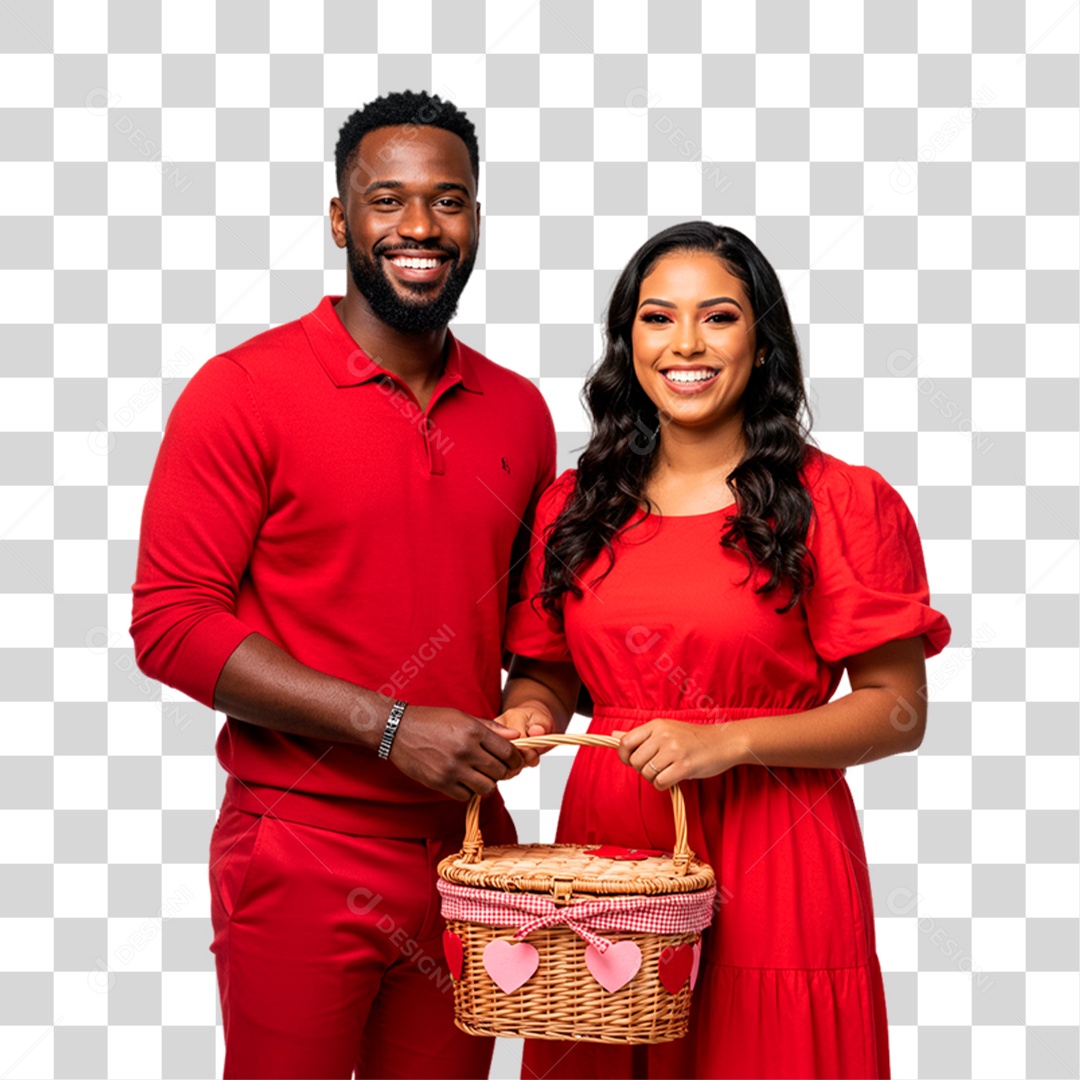 Casal Segurando Presente PNG Transparente