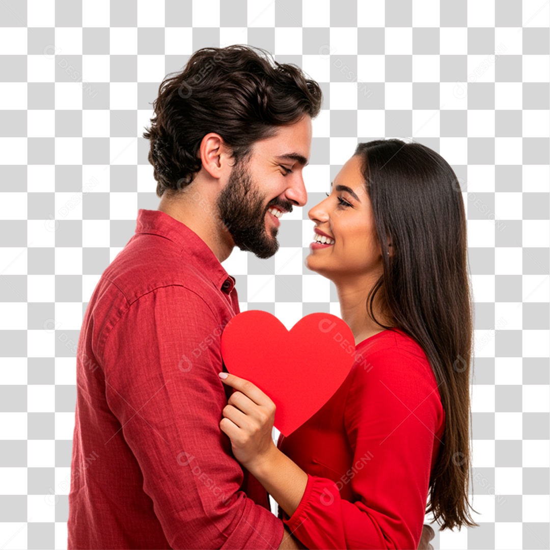Casal Segurando Coração PNG Transparente